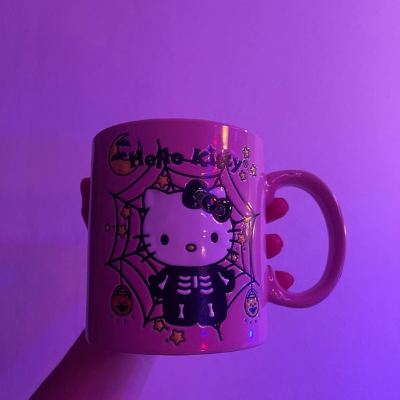 Hello Kitty Pink Skeleton Halloween Mug - Picture 2 of 2